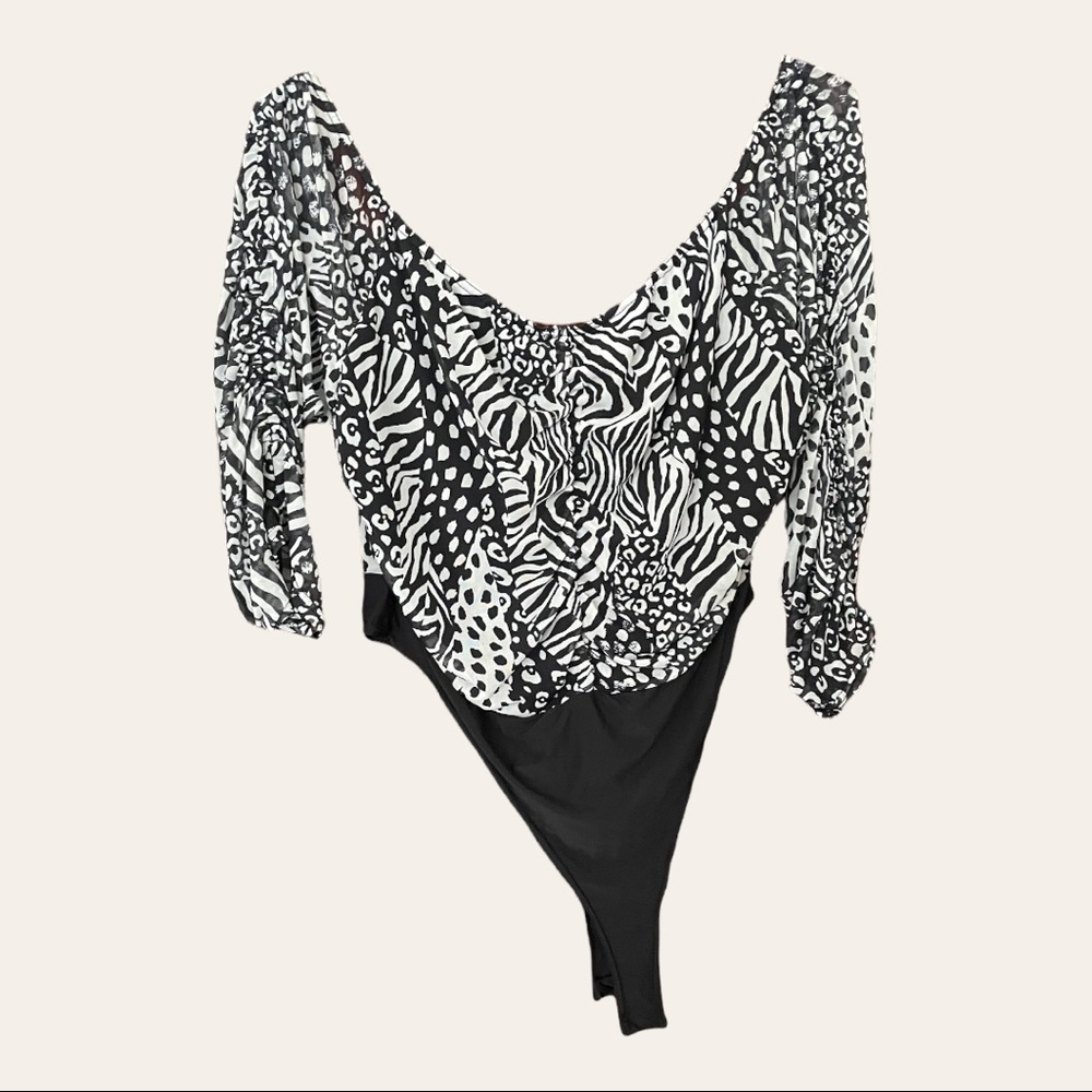 Animal pattern bodysuit